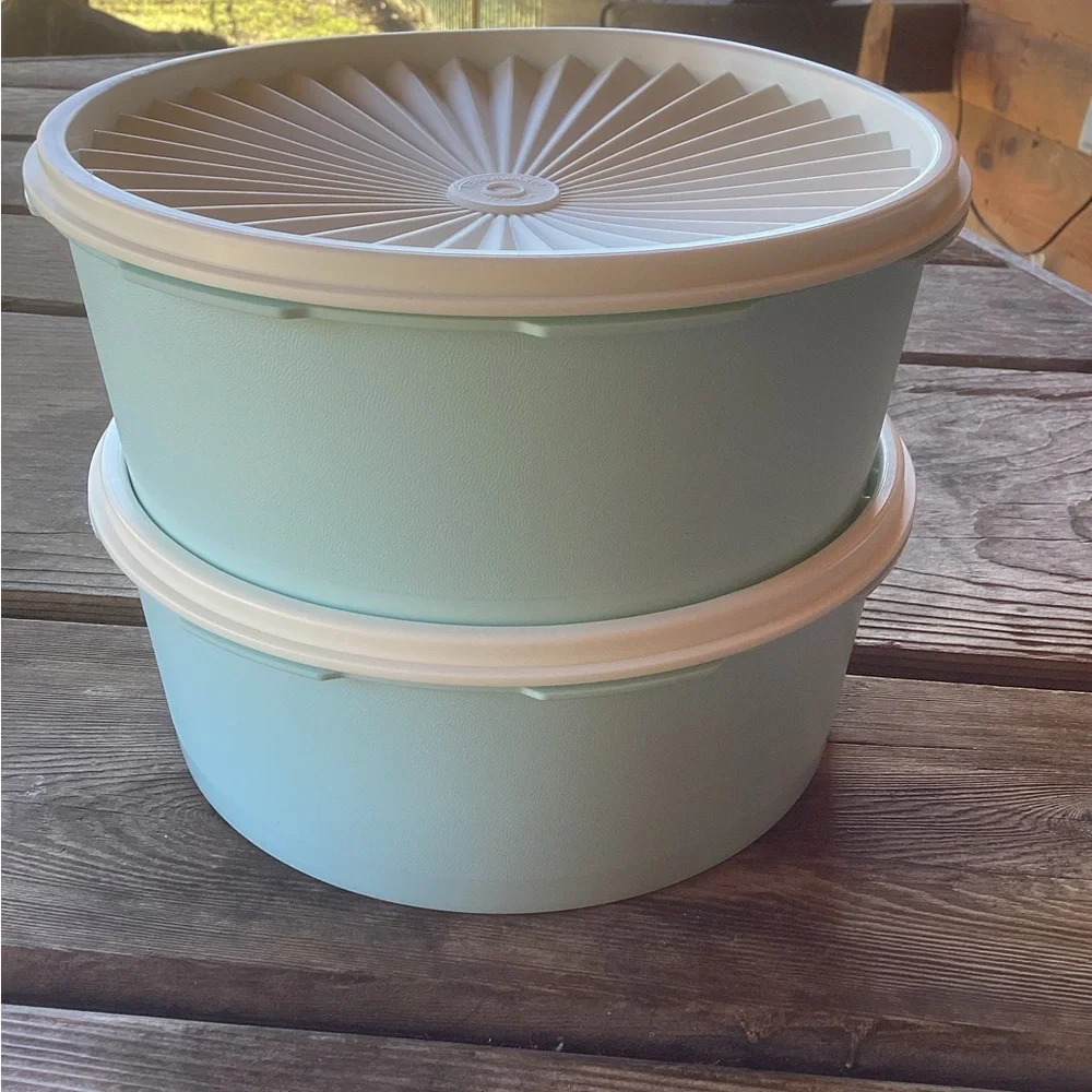 Tupperware Servalier Stacking Canisters- set of two - capacity 1.8 liters